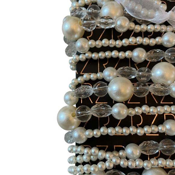 Rachel Zoe Garland Faux Pearl Iridescent Beads 20ft Christmas Tree Wreath Mantel - Picture 6 of 9